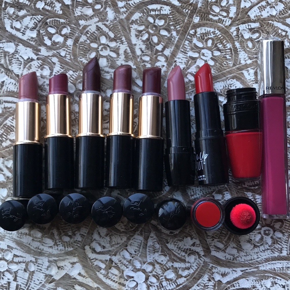 Lancome lipsticks pink nude cream gold shimmer red matte - Picture 3 of 13